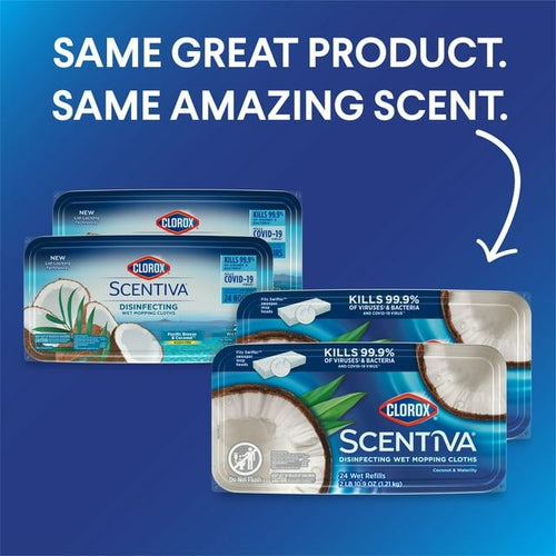 Clorox Scentiva Disinfecting Wet Mop Pads, Pacific Breeze and Coconut, 48 Count EasyOptionXY LLC