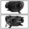 Spyder Toyota Tacoma 12-16 Projector Headlights Light Bar DRL Smoke PRO-YD-TT12-LBDRL-SM OffRoadUSA.com