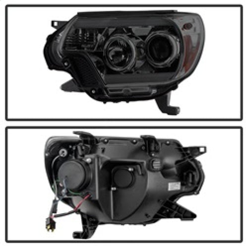 Spyder Toyota Tacoma 12-16 Projector Headlights Light Bar DRL Smoke PRO-YD-TT12-LBDRL-SM OffRoadUSA.com