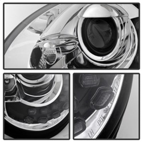 Spyder Volkswagen Beetle 1998-2005 Projector Headlights DRL Chrome PRO-YD-VB98-DRL-C OffRoadUSA.com