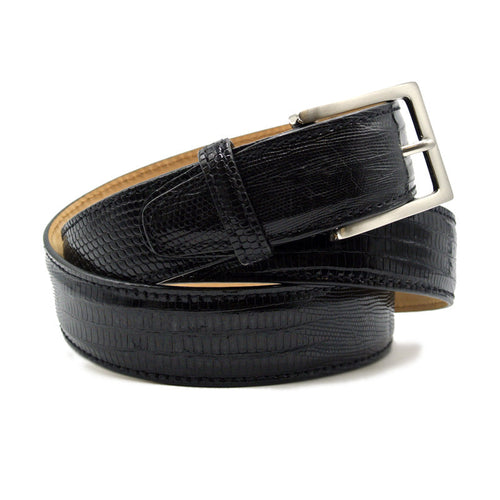 Zelli Italia Zelli Italia 74-350-BLK BELT TEJU LIZARD, Black