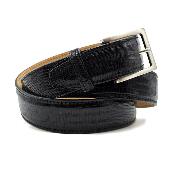 Zelli Italia Zelli Italia 74-350-BLK BELT TEJU LIZARD, Black