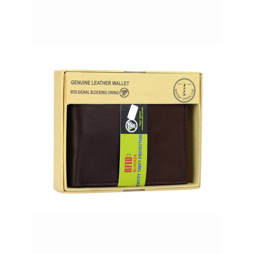 Men's RFID Signal Blocking Genuine Leather Traveller Wallet with Gift Box EasyOptionXY LLC
