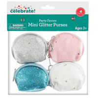Way to Celebrate! Glitter Purses Girls Bags Party Favors Birthday Gift Pouch - 4 Count Age 3+ Years EasyOptionXY LLC