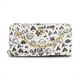 XOXO Women's Small White Graffeti Print Saffiano Leather Zip Wallet withChain & Wristlet EasyOptionXY LLC