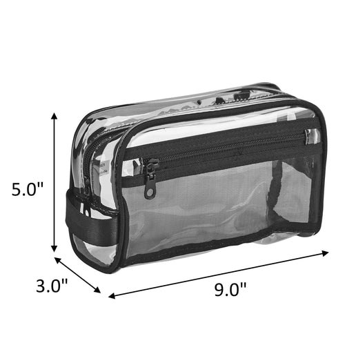 Basics Transparent PVC with Black Webbed Handle & Piping with Easy Access Side Pocket EasyOptionXY LLC