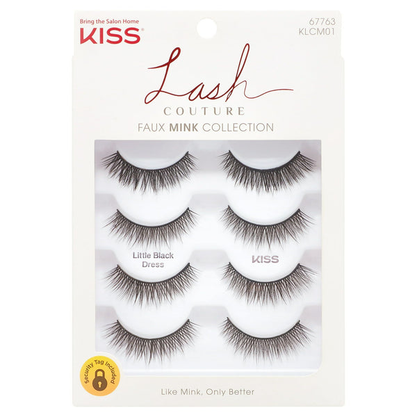 KISS Lash Couture Faux Mink False Eyelashes, Little Black Dress, 4 Pairs EasyOptionXY LLC
