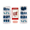 KISS imPRESS 'Let it Flow' Press-On Nails, Blue & White, Short Length, Square Shape, 33 Ct. EasyOptionXY LLC