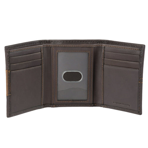 Genuine Dickies Men's Leather Trifold Wallet with Zipper EasyOptionXY LLC