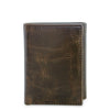 George Men's Genuine American Bison Leather Trifold Wallet EasyOptionXY LLC