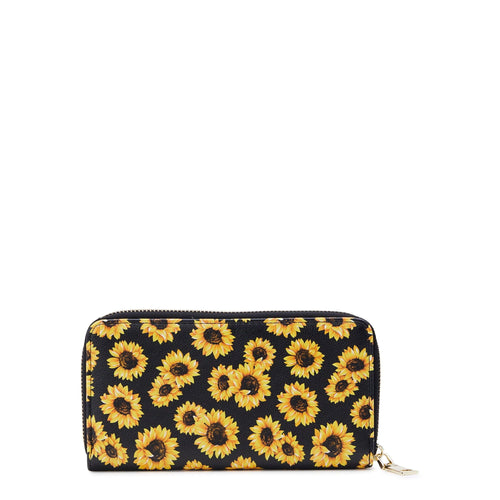No Boundaries Women's Zip Around Wallet, Sunflower EasyOptionXY LLC