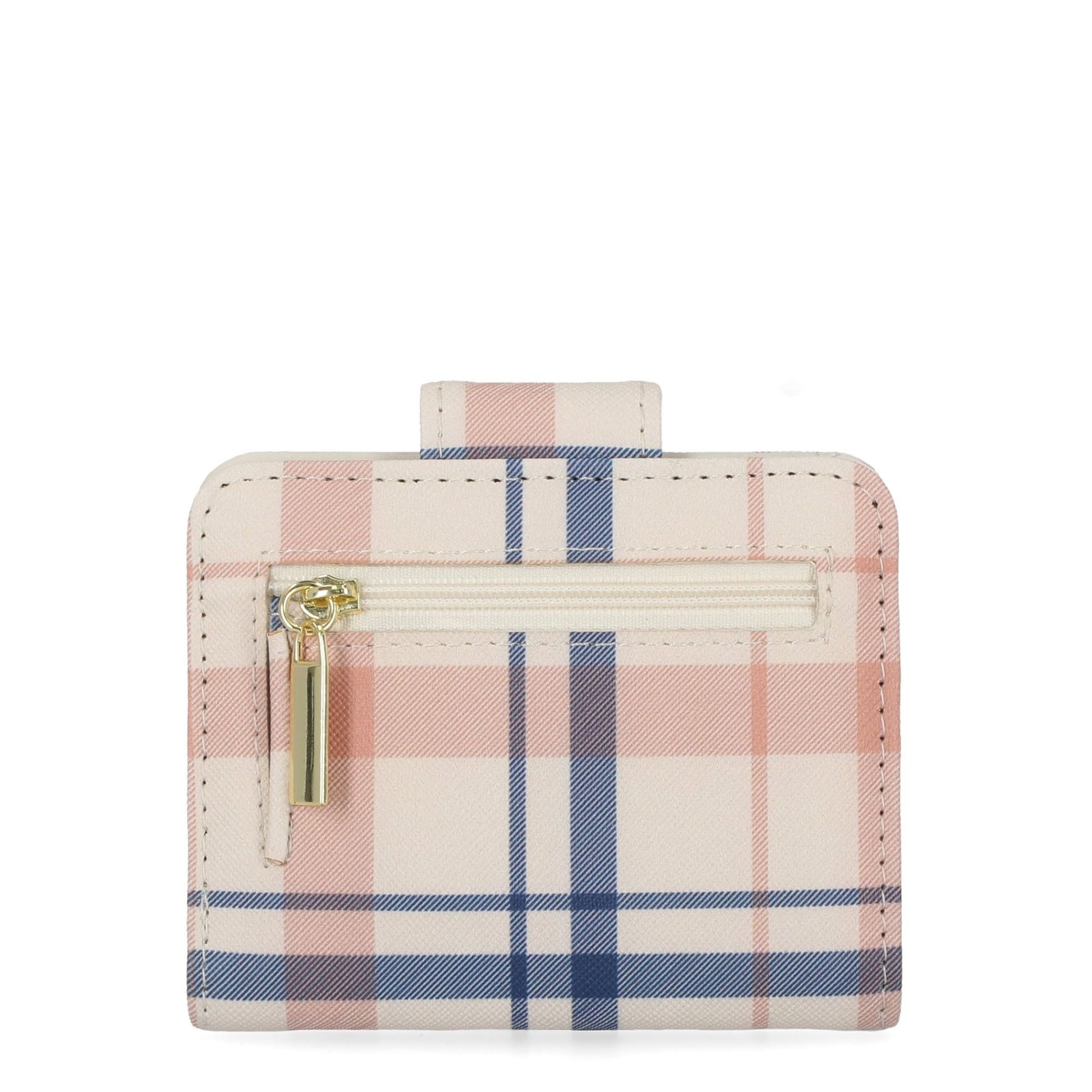 Time and Tru Women's Sharon Two fold Wallet Vinyl Plaid Print EasyOptionXY LLC