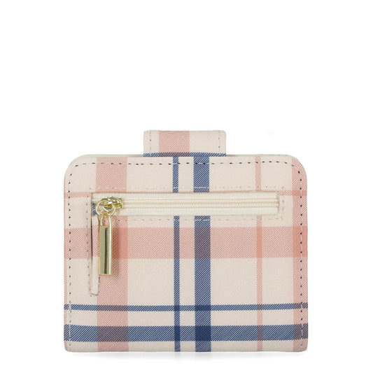 Time and Tru Women's Sharon Two fold Wallet Vinyl Plaid Print EasyOptionXY LLC