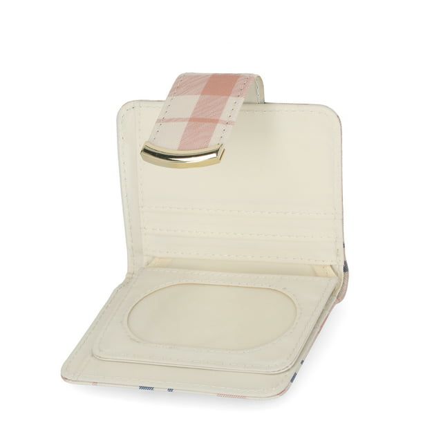 Time and Tru Women's Sharon Two fold Wallet Vinyl Plaid Print EasyOptionXY LLC