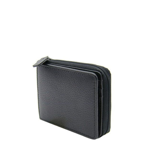 George Men's Milled Zip Around Wallet With Extra Pocket EasyOptionXY LLC