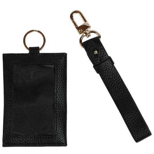 Essentials Brand Women's Adult Polyester Wrist Lanyard with Black Wallet EasyOptionXY LLC