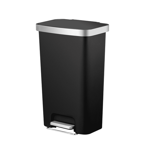 Better Homes & Gardens 11.9 Gallon Trash Can, Plastic Step On Kitchen Trash Can, Black EasyOptionXY LLC