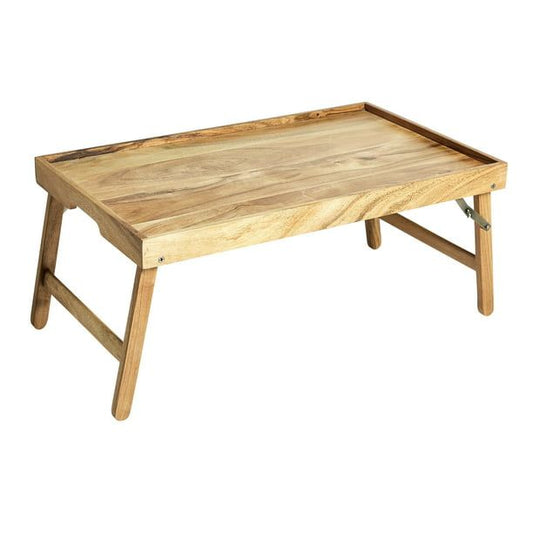 Better Homes & Gardens Acacia Wood Rectangular Bed Tray with Stand in Natural Finish Brown, One Size EasyOptionXY LLC