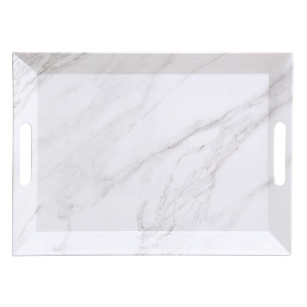 Better Homes & Gardens- Marble Print Rectangle Melamine Handled Tray EasyOptionXY LLC