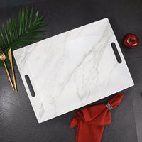 Better Homes & Gardens- Marble Print Rectangle Melamine Handled Tray EasyOptionXY LLC