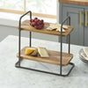 Better Homes & Gardens Rectangle Two-Tier Wood Serving Tray, 14.29" L x 7.08" W, Gray EasyOptionXY LLC