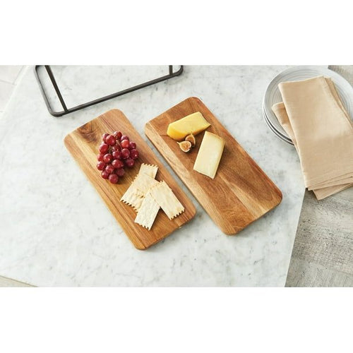 Better Homes & Gardens Rectangle Two-Tier Wood Serving Tray, 14.29" L x 7.08" W, Gray EasyOptionXY LLC