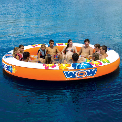 WOW Sports Floating 12 Person Water Lounge & Island - Stadium Islander (14-2090) Jupiter Gear