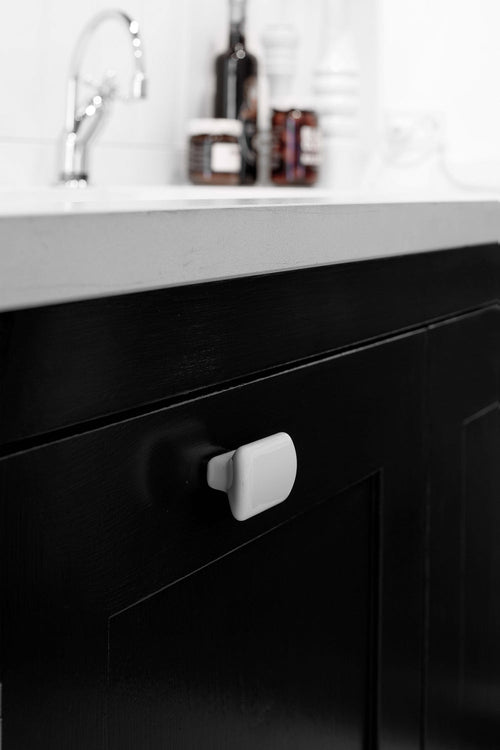 Glossy White "Vanilla" Cabinet Knob and Drawer Pull Euro • Knobs