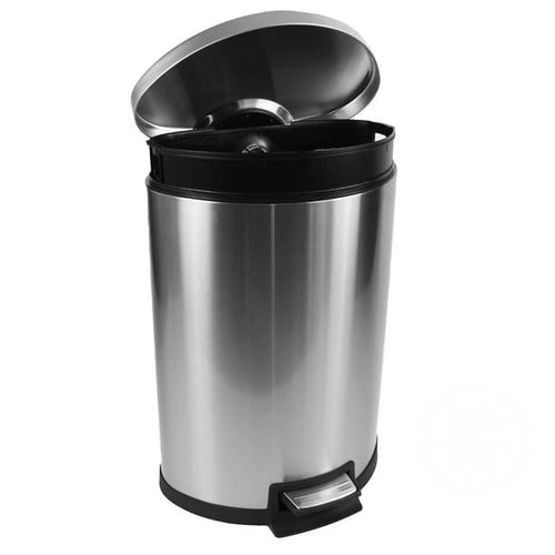 Better Homes & Gardens 14.5 Gallon Trash Can, Semi-Round Kitchen Trash Can, Stainless Steel EasyOptionXY LLC