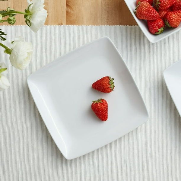 Better Homes & Gardens Loden Porcelain Square-Shaped Salad Plate, White EasyOptionXY LLC