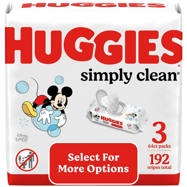 Huggies Simply Clean Unscented Baby Wipes, 3 Pack, 192 Total Ct (Select for More Options) EasyOptionXY LLC