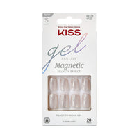 KISS Gel Fantasy Magnetic Short Square Gel Nails, Glossy Light White, 28 Count EasyOptionXY LLC