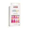 KISS Salon Design Short Coffin Glue-On Nails, Glossy Light Multicolored, 'The Motto', 24 Ct. EasyOptionXY LLC