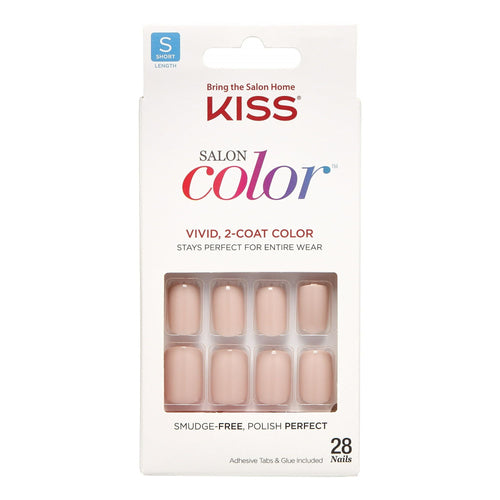 KISS Salon Color Solid Color Fake Nails, White, Short Square, 'Landslide', 31 Ct. EasyOptionXY LLC