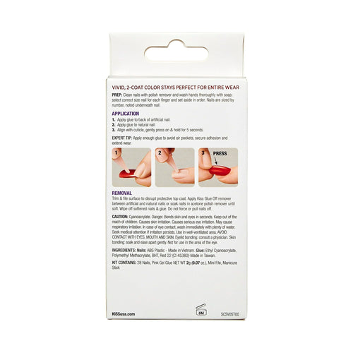 KISS Salon Color Short Square Fake Nails, Glossy Solid Blue, 28 Count EasyOptionXY LLC