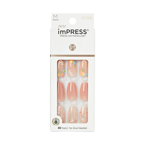 KISS imPRESS Medium Coffin Gel Press-On Nails, Glossy Light Pink, 30 Pieces EasyOptionXY LLC