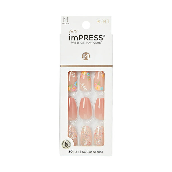 KISS imPRESS Medium Coffin Gel Press-On Nails, Glossy Light Pink, 30 Pieces EasyOptionXY LLC