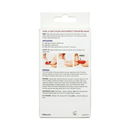 KISS Salon Color Short Square Fake Nails, Glossy Solid Pink, 'Guilty', 28 Ct. EasyOptionXY LLC