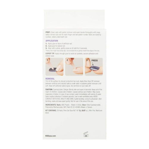 KISS Gel Fantasy Sculpted x-Long Square Glue-On Nails, Glossy Light Blue, 'Attitude', 28 Ct. EasyOptionXY LLC