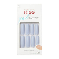 KISS Gel Fantasy Sculpted x-Long Square Glue-On Nails, Glossy Light Blue, 'Attitude', 28 Ct. EasyOptionXY LLC