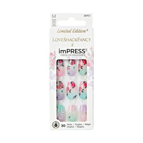 LoveShackFancy x imPRESS Limited Edition Medium Coffin Press-On Nails, Purple, 30 Pieces EasyOptionXY LLC