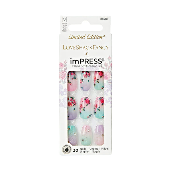 LoveShackFancy x imPRESS Limited Edition Medium Coffin Press-On Nails, Purple, 30 Pieces EasyOptionXY LLC
