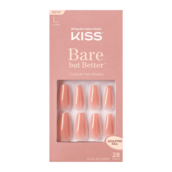 KISS Bare but Better Sculpted Nude Fake Nails, Nude Glow, 28 Count EasyOptionXY LLC