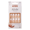 KISS Salon Acrylic Medium Coffin French Nails, White Tips, 28 Count EasyOptionXY LLC