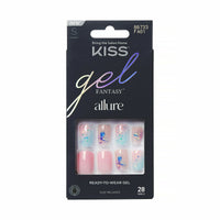 KISS Gel Fantasy Allure Ready-To-Wear Short Square Fake Nails, Pink Floral, 28 Pieces EasyOptionXY LLC