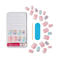 KISS Gel Fantasy Allure Ready-To-Wear Short Square Fake Nails, Pink Floral, 28 Pieces EasyOptionXY LLC