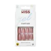 KISS Gel Fantasy Medium Square Glue-On Nails, Glossy Medium Pink, 28 pieces EasyOptionXY LLC
