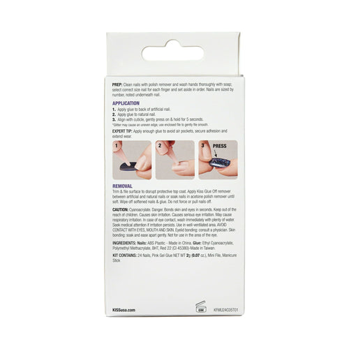 KISS Gel Fantasy Medium Square Glue-On Nails, Glossy Medium Pink, 28 pieces EasyOptionXY LLC