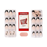KISS imPRESS 'For the Night' Press-On Nails, Black Tip, Medium Length, Coffin Shape, 33 Ct. EasyOptionXY LLC