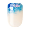 KISS imPRESS Long-Lasting Short Square Gel Press-On Nails, Glossy Blue & White, 30 Pieces EasyOptionXY LLC
